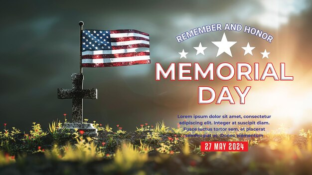 PSD memorial day celebration background