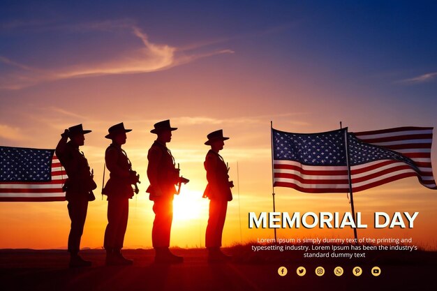 PSD memorial day creative psd template