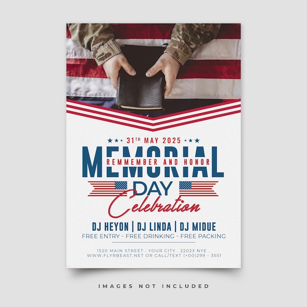 Memorial day flyer template