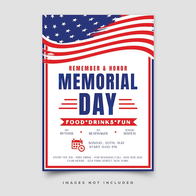 PSD memorial day flyer template