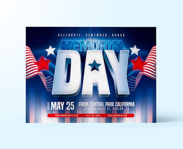 Memorial day flyer template