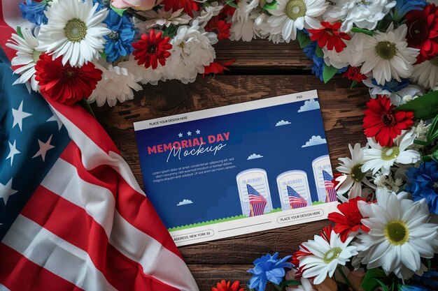 PSD memorial day frame mockup