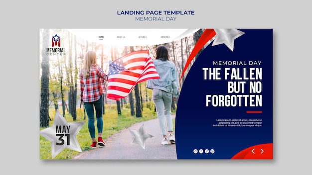 Memorial day landing page template