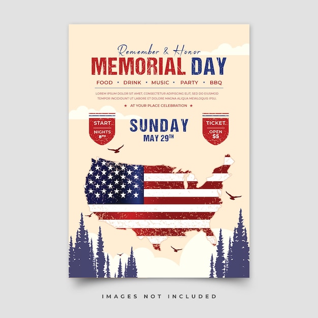 PSD poster del memorial day