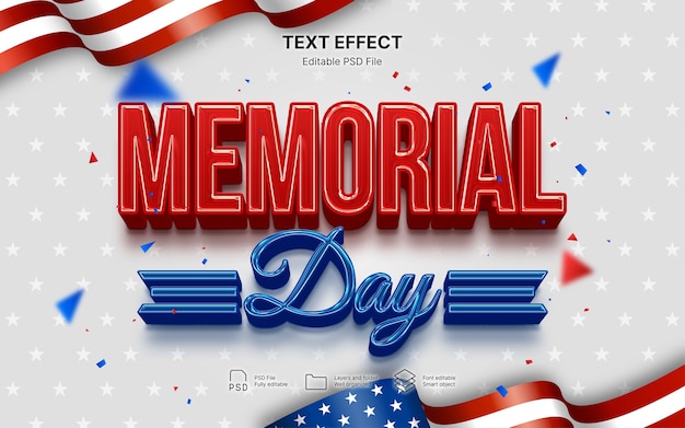 PSD memorial day text effect