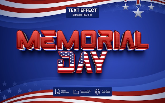 PSD memorial day text effect