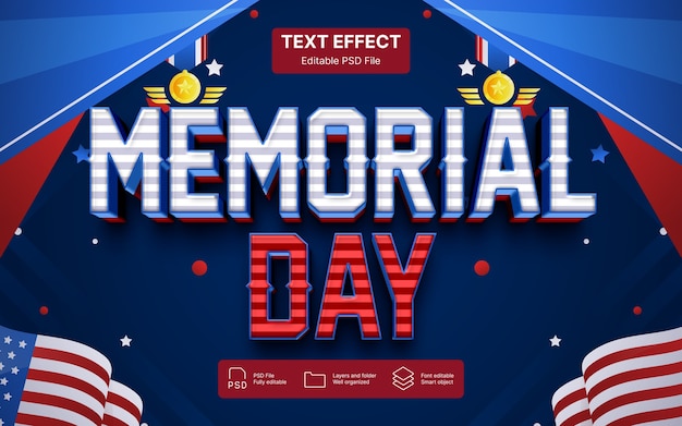 PSD memorial day text effect