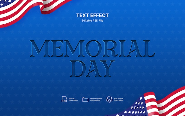 PSD memorial day text effect