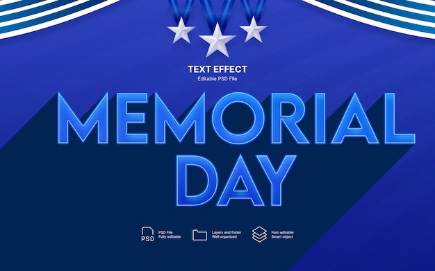 PSD memorial day text effect