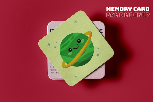 Memory card game for children with packaging