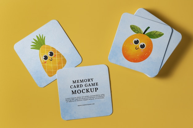 Memory card game for children with packaging