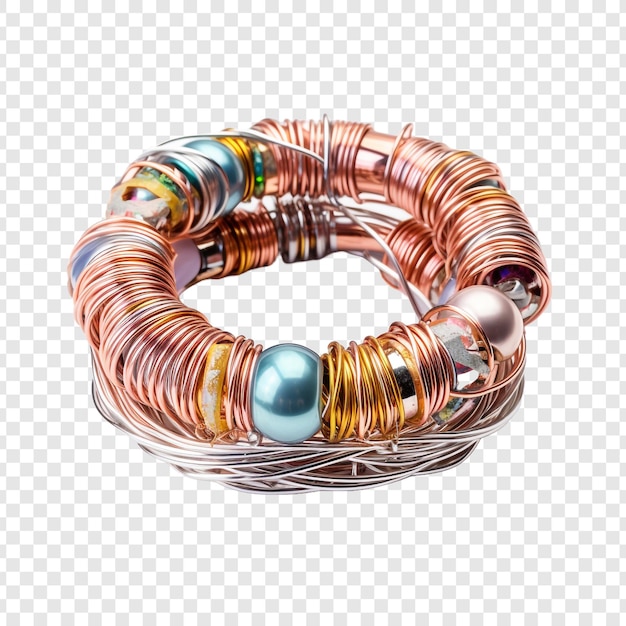 Memory wire bracelet jewellery isolated on transparent background