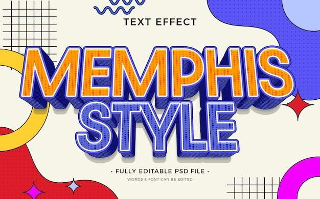 PSD memphis style text effect