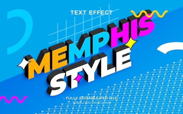 PSD memphis style text effect