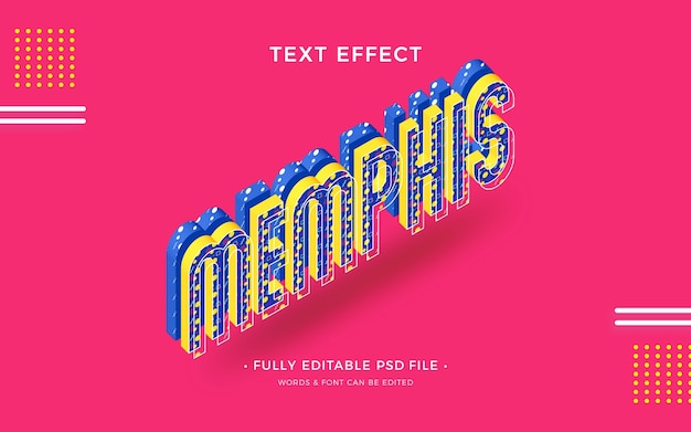 PSD memphis text effect