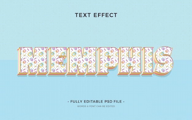 Memphis text effect