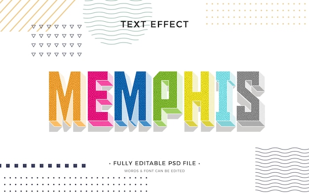 PSD memphis text effect