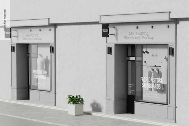 men clothing storefront mockup