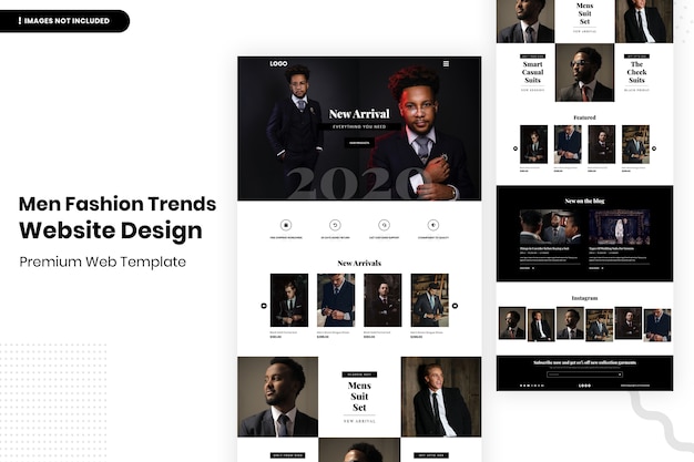 Men fashion trends website design template