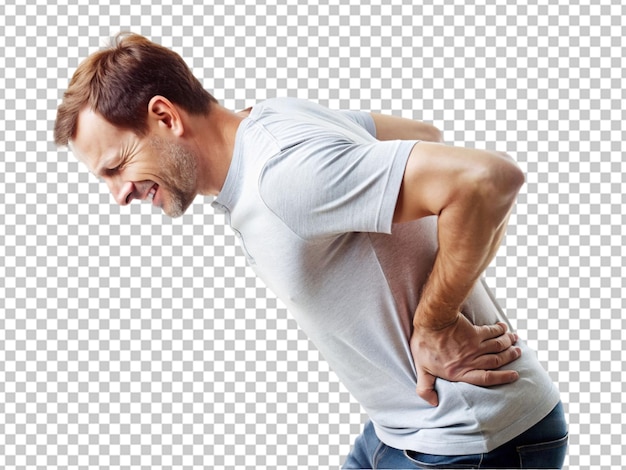 Men feeling back pain png