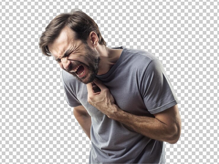 PSD men feeling heart pain png