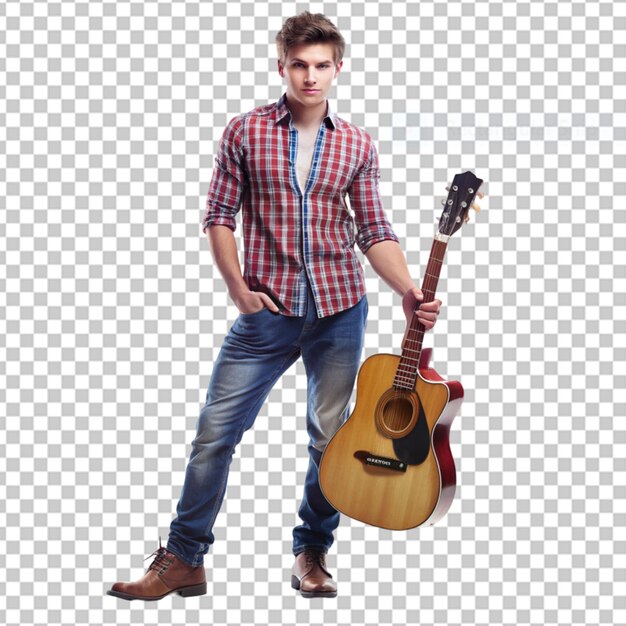 PSD a men holding guitar concept