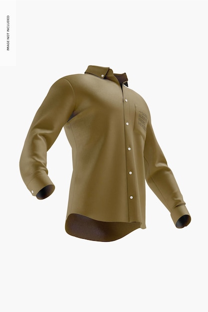Men Long Sleeve Shirt Mockup Low Angle View