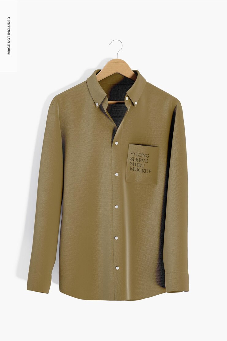 PSD men long sleeve shirt mockup, top view