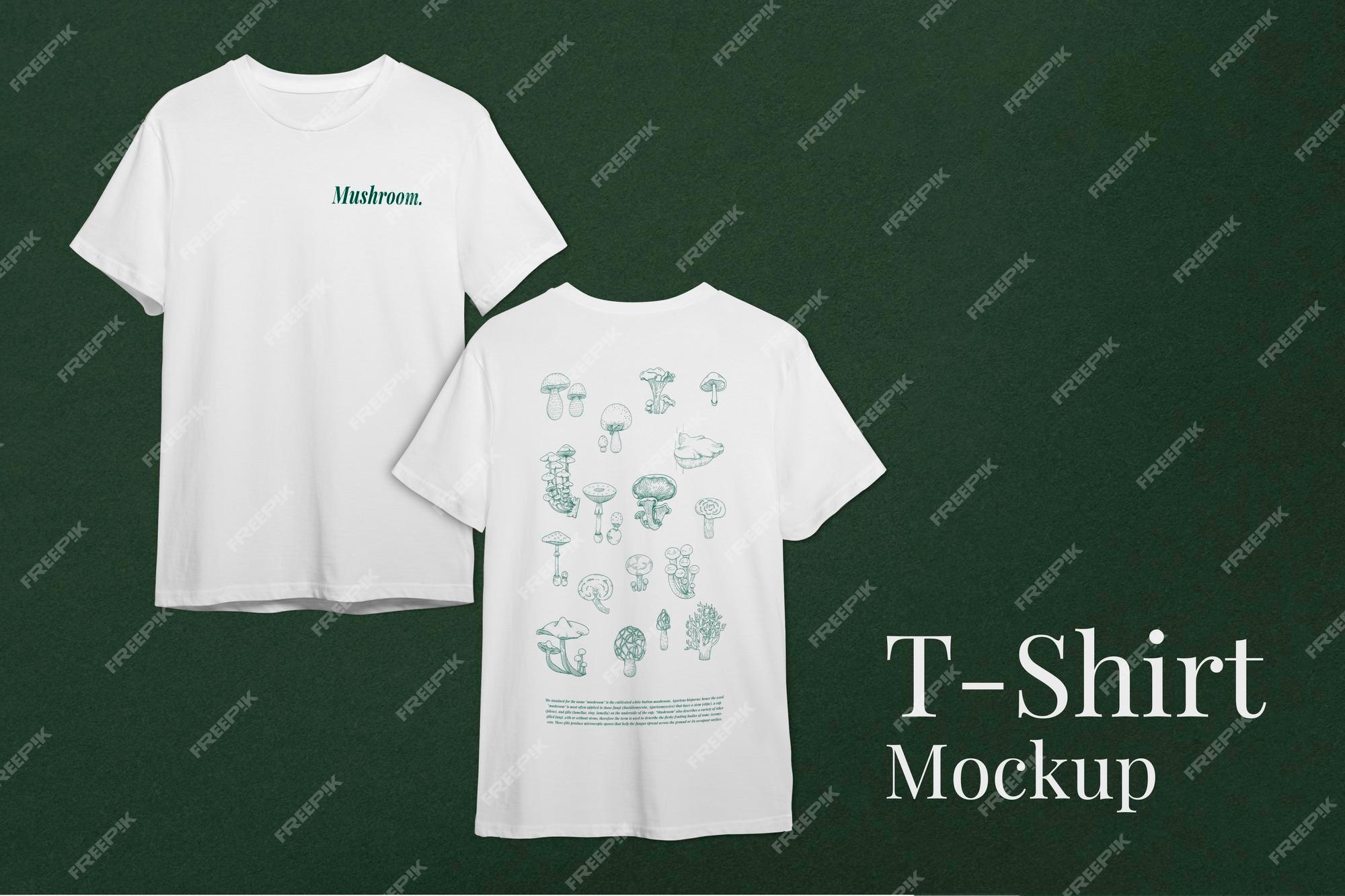 Premium Psd | Men'S T-Shirt Mockup Psd With Mushroom Logo Apparel