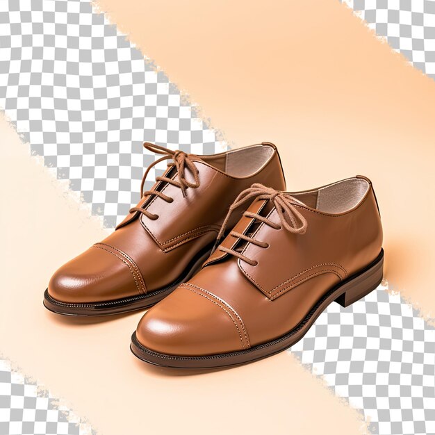 PSD Мужские кожаные туфли коричневого цвета на прозрачном фоне