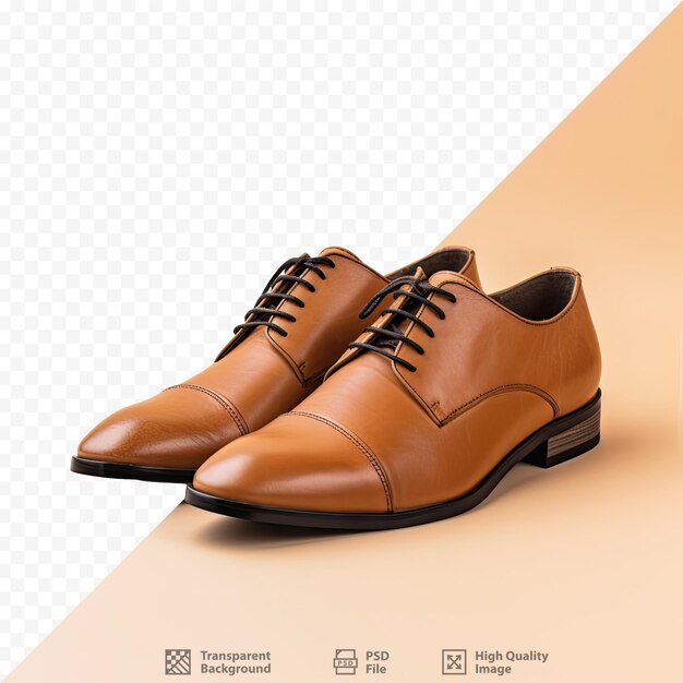 PSD men s leather shoes on a transparent background