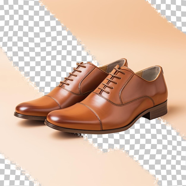PSD men s leather shoes on transparent background