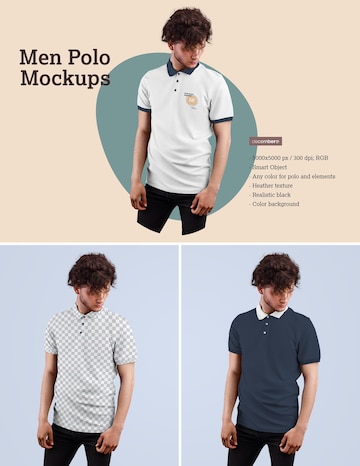 Premium PSD | Men's polo mockups