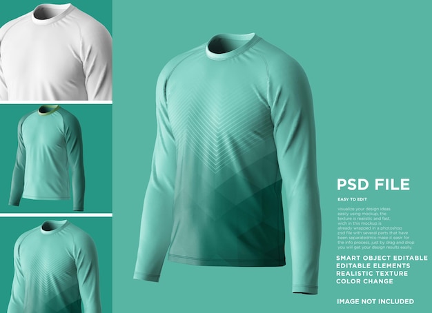 PSD mockup a maniche lunghe raglan da uomo