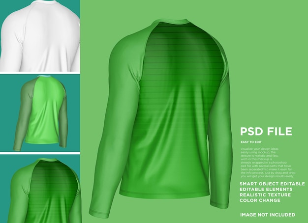 PSD mockup a maniche lunghe raglan da uomo