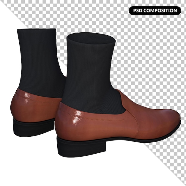 Men's work shoes isolated 3d