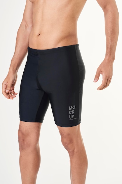 Men's zwart zwembad jammers mockup swinwear korte broek