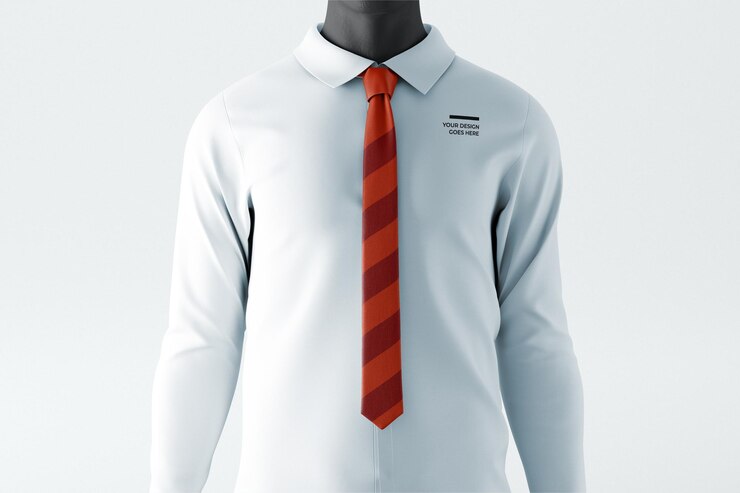 PSD men shirt accessories neck tie mockup