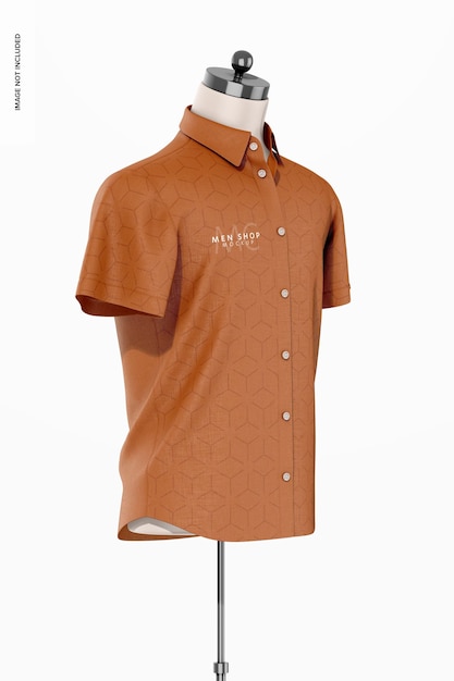men short sleeve shirt mockup side view