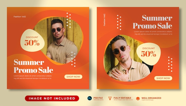 Men Summer Fashion Discount Social Media Templates