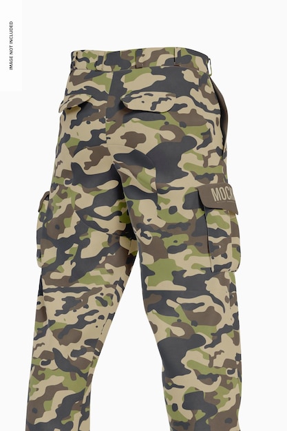 Men Tactical Pants Mockup, Back View