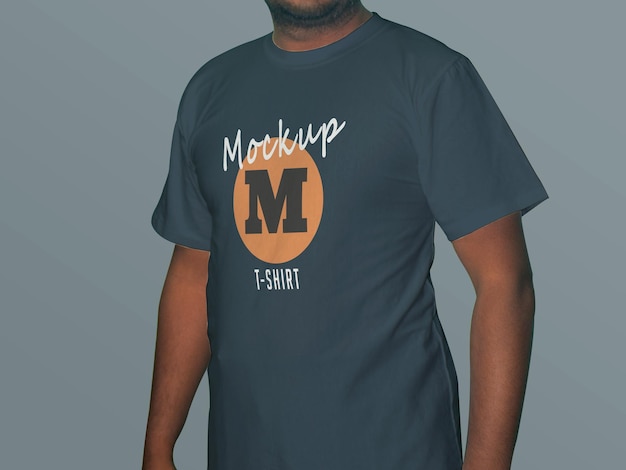 T-shirt da uomo mockup vista frontale tshirt mockup con sfondo