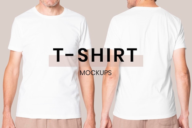 의류에 대한 남성 흰색 티셔츠 Psd 모형