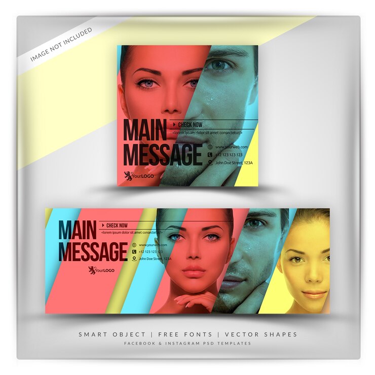 PSD men & women photo facebook & instagram banner