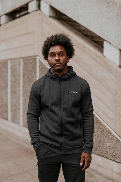 men39s zip up hoodie mockup fashion design psd