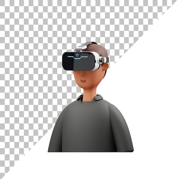 Menn bruker VR 3D-illustrasjon