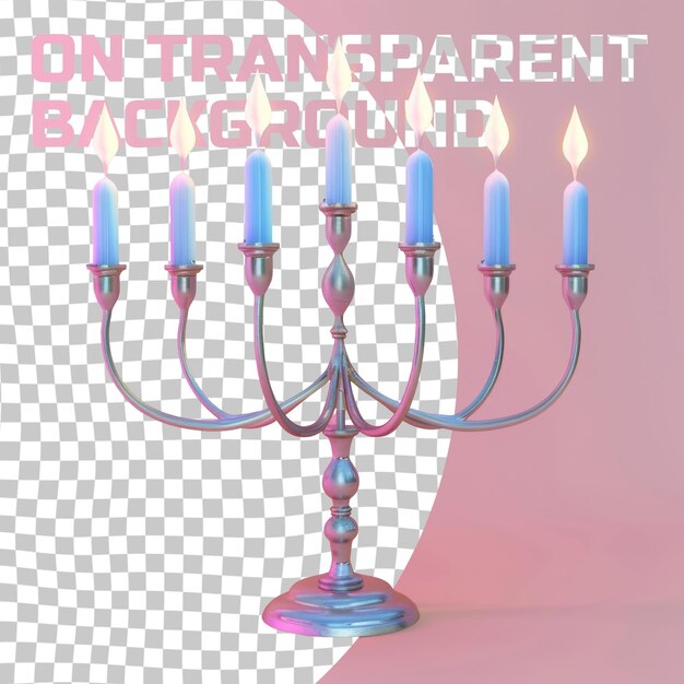 PSD una menorah con le parole su di essa