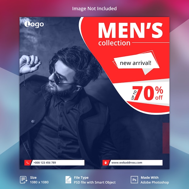 Mens collection social media banner design