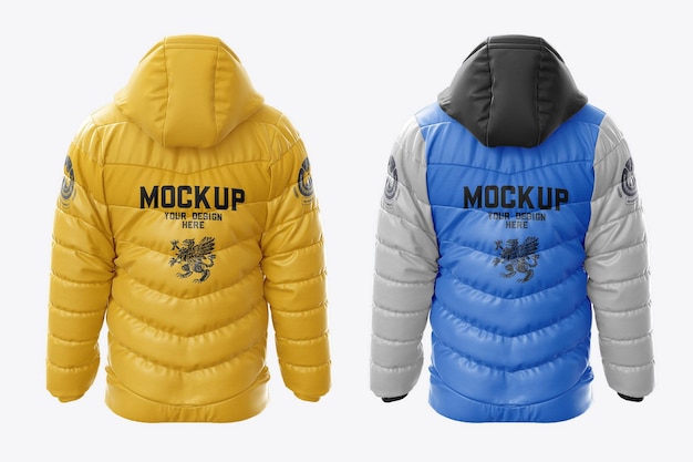 Mens Down Jacket Mockup Back Side