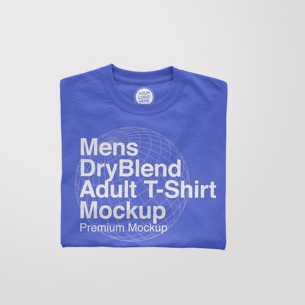 Mens dryblend adult back folded tshirt mockup